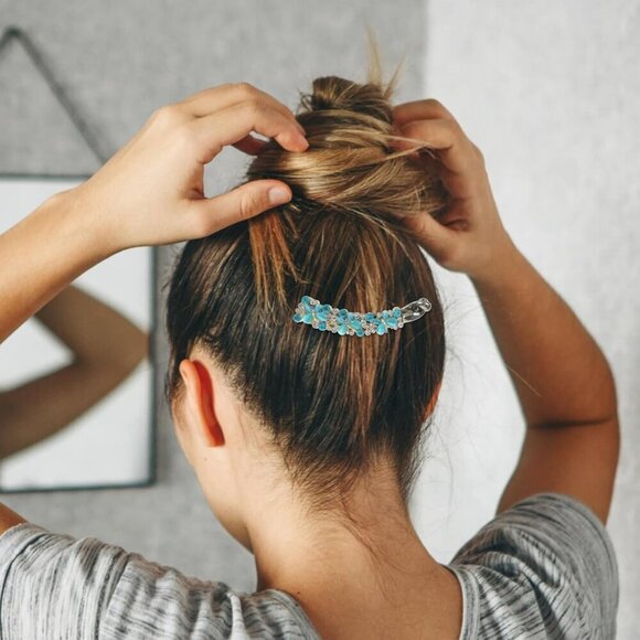 Rhinestone Banana Hair Clips for Women Lightweight Comfortable for Fine Hair main image 9